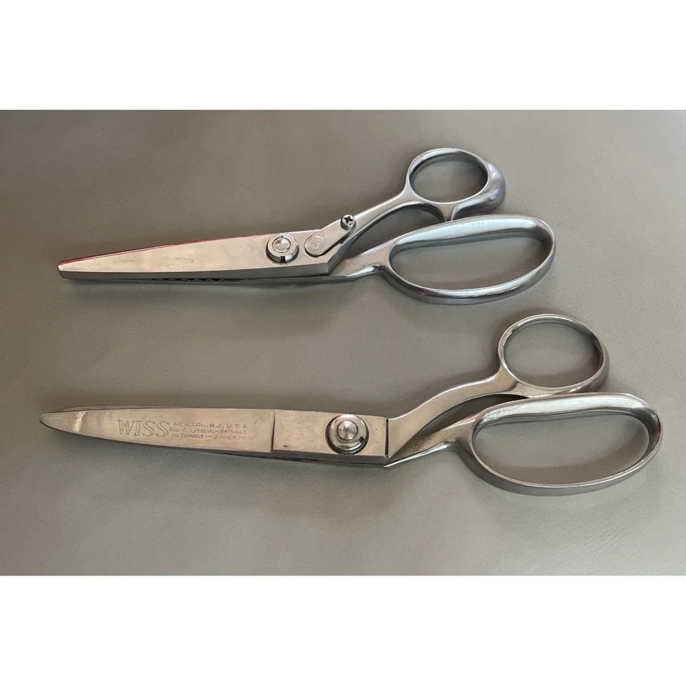 Lot of‎ 2 Vintage Pinking Shears WISS CB-9 & Canary Japan